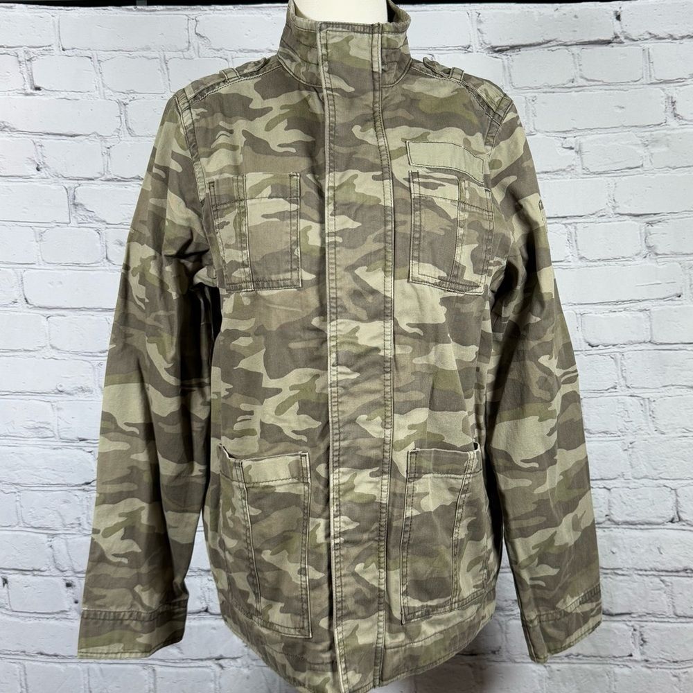 ABERCROMBIE & FITCH Kids Camouflage‎ Hidden Button & Zip Up Camo Jacket Sz 15/16